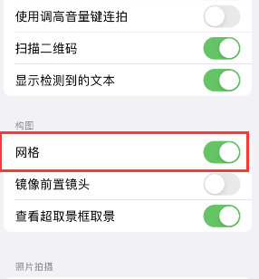 坊子苹果手机维修网点分享iPhone如何开启九宫格构图功能 